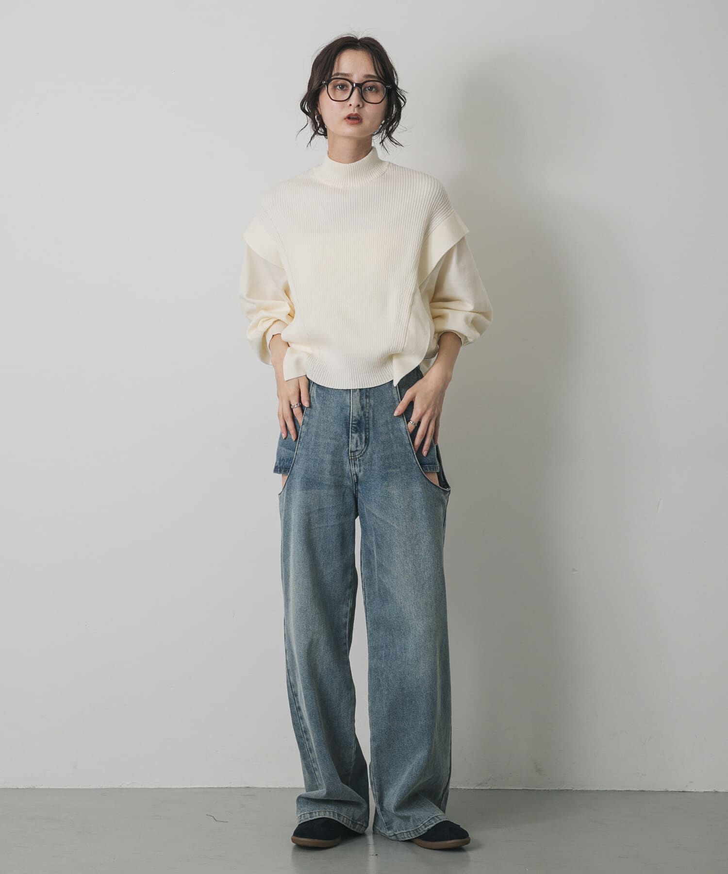 SENSE OF PLACE by URBAN RESEARCH「『一部WEB限定カラー』ストレッチショルダータックセーター」|ニット・セーター|