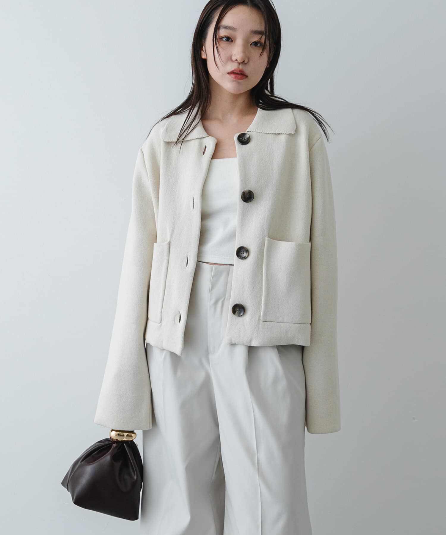 SENSE OF PLACE by URBAN RESEARCH「『洗濯可』ビックボタンニットジャケット」|ニット・セーター|