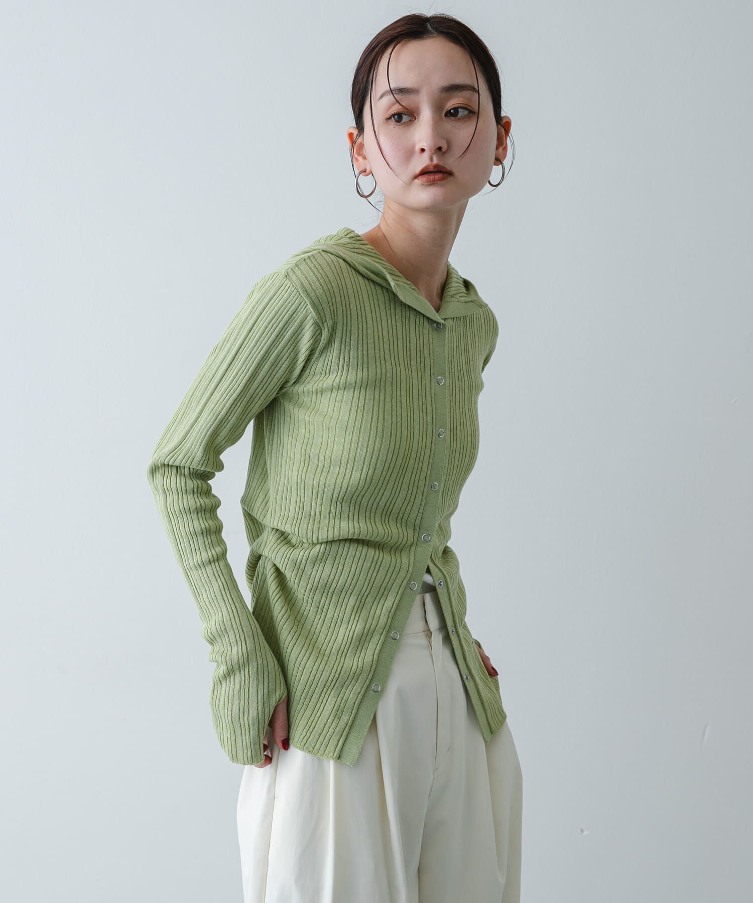 SENSE OF PLACE by URBAN RESEARCH「『洗濯可』マルチリブニットフーディー」|ニット・セーター|