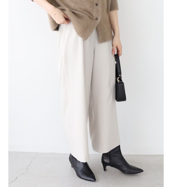 le.coeur blanc「ウールライクウエストデザインワイドクロップドパンツ」|その他|