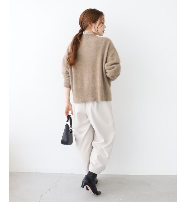 le.coeur blanc「ウールライクウエストデザインワイドクロップドパンツ」|その他|