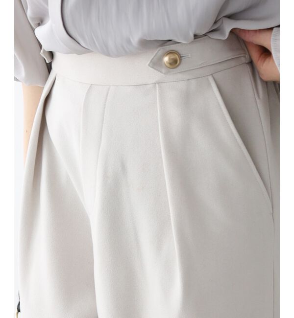 le.coeur blanc「ウールライクウエストデザインワイドクロップドパンツ」|その他|