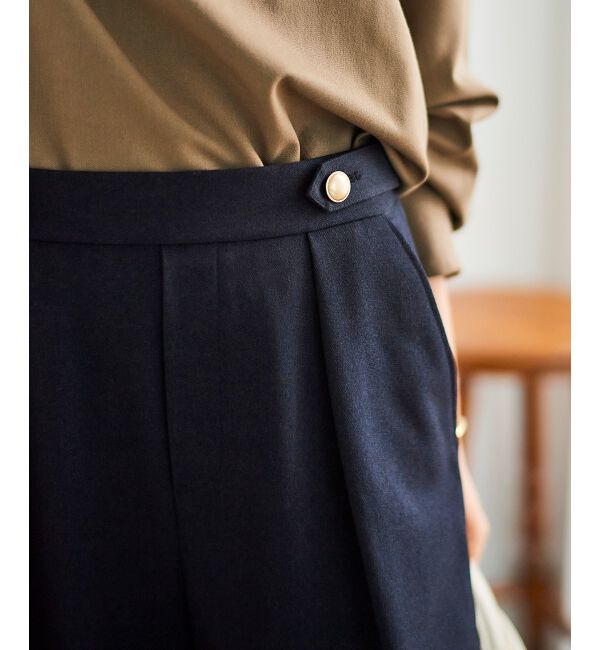 le.coeur blanc「ウールライクウエストデザインワイドクロップドパンツ」|その他|