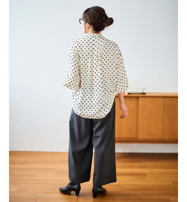 le.coeur blanc「ウールライクウエストデザインワイドクロップドパンツ」|その他|