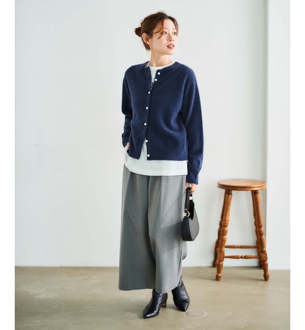 le.coeur blanc「ウールライクウエストデザインワイドクロップドパンツ」|その他|