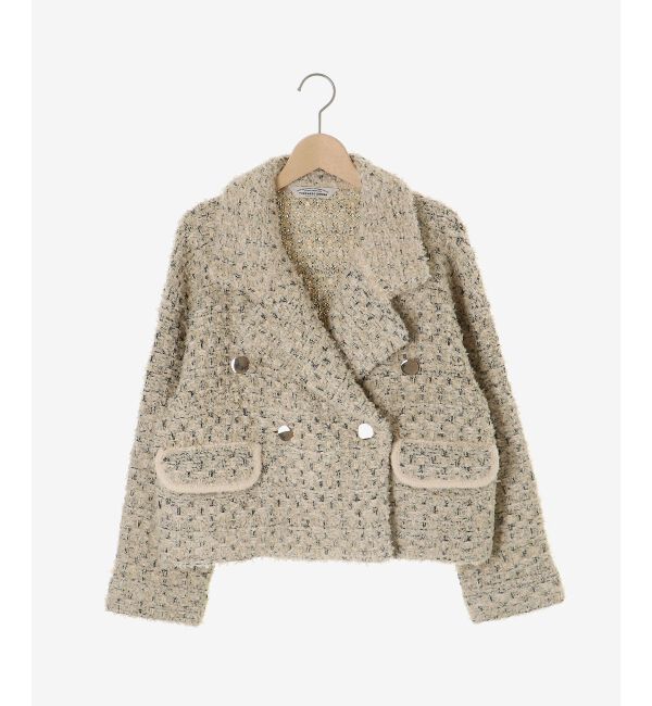  「《手洗い可能》TORRAZZO DONNAツイードニットPコート」|ピーコート|