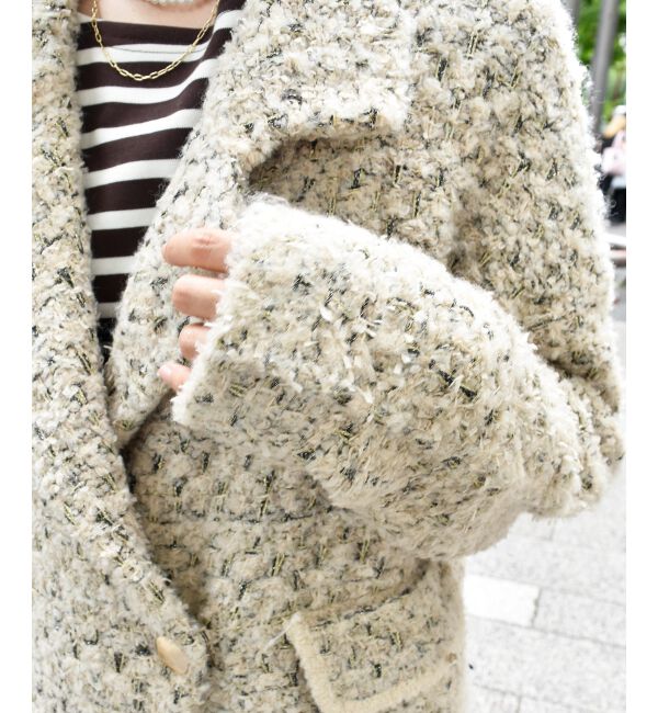  「《手洗い可能》TORRAZZO DONNAツイードニットPコート」|ピーコート|