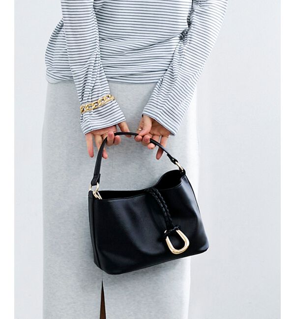  「リングモチーフ付きショルダー」|ショルダー・メッセンジャー|ブラック