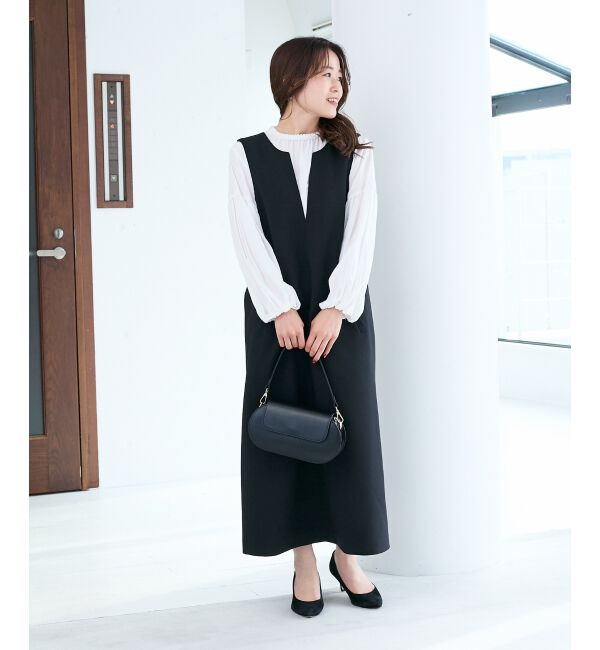  「ノーカラーボリュームスリーブブラウス」|シャツ・ブラウス|