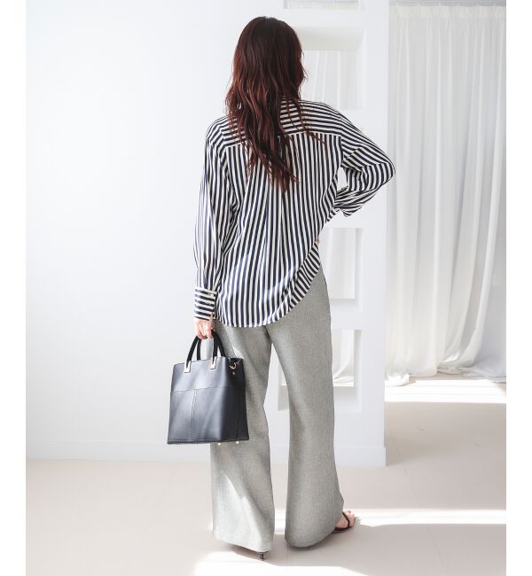  「【日本製】ストライプボウタイブラウス」|シャツ・ブラウス|