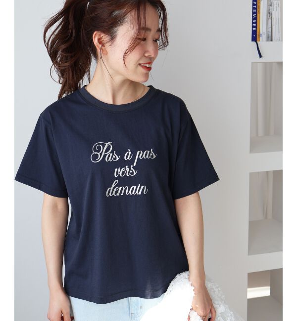  「ハクフレーズTシャツ」|Tシャツ・カットソー|ネイビー