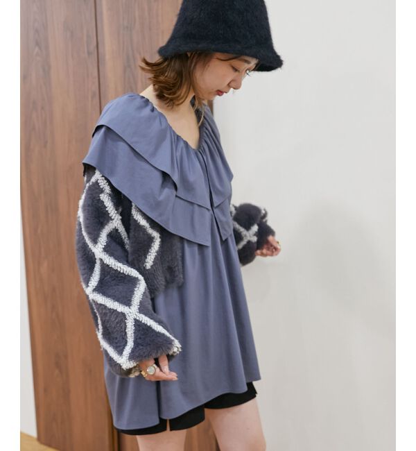 MAJESTICLEGON「ビッグフリルカラーチュニックブラウス」|シャツ・ブラウス|