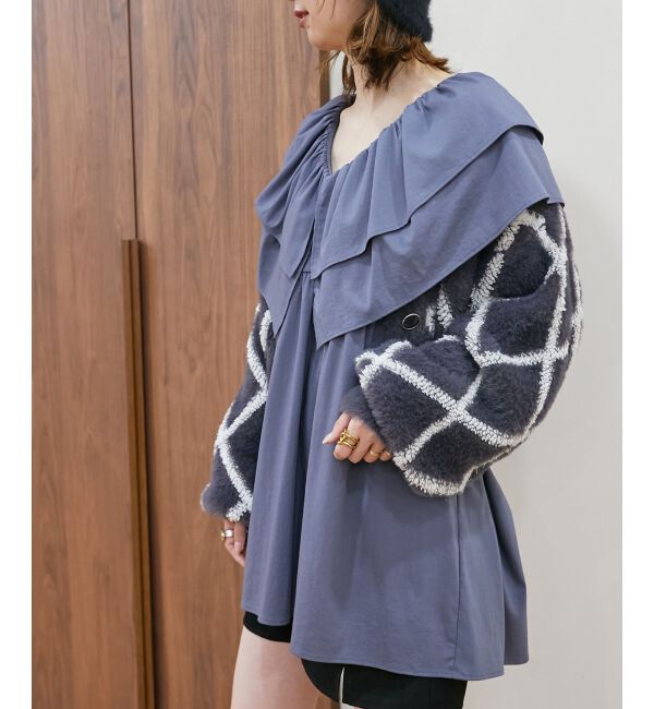 MAJESTICLEGON「ビッグフリルカラーチュニックブラウス」|シャツ・ブラウス|