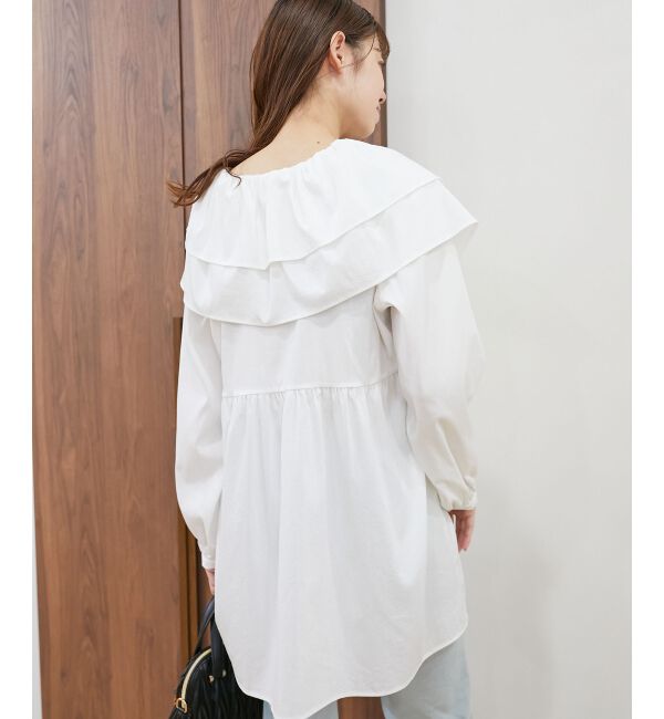 MAJESTICLEGON「ビッグフリルカラーチュニックブラウス」|シャツ・ブラウス|