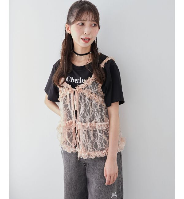 MAJESTICLEGON「フリルレースシアービスチェ」|キャミソール|