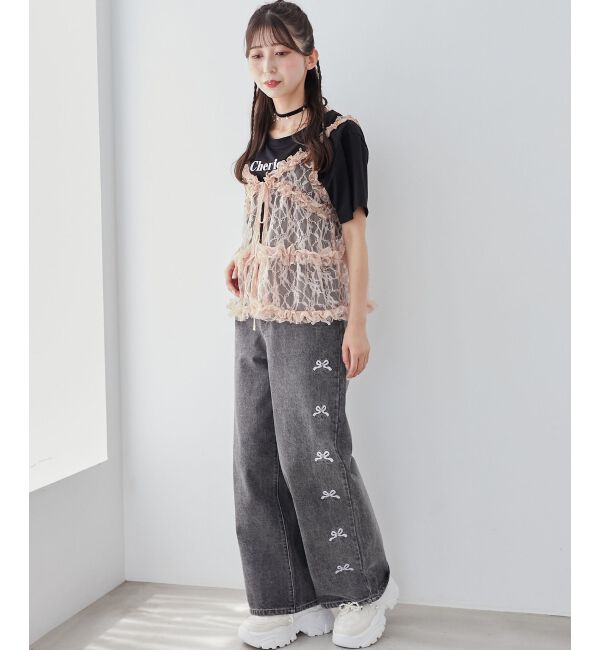 MAJESTICLEGON「フリルレースシアービスチェ」|キャミソール|