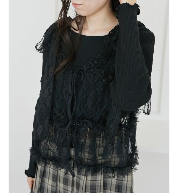 MAJESTICLEGON「フリルレースシアービスチェ」|キャミソール|