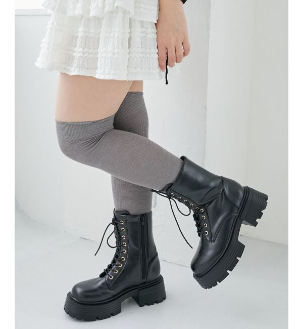  「タンクソールレースアップブーツ」|ショートブーツ|
