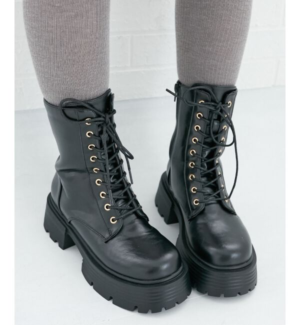  「タンクソールレースアップブーツ」|ショートブーツ|
