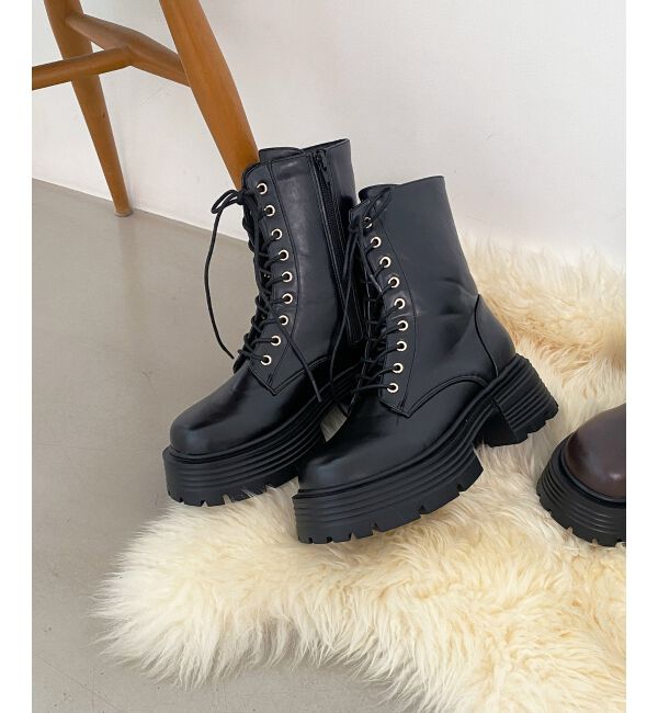  「タンクソールレースアップブーツ」|ショートブーツ|