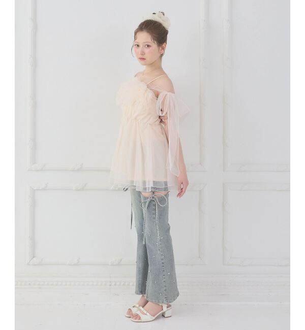  「ショルダーリボンフリルビスチェ」|キャミソール|