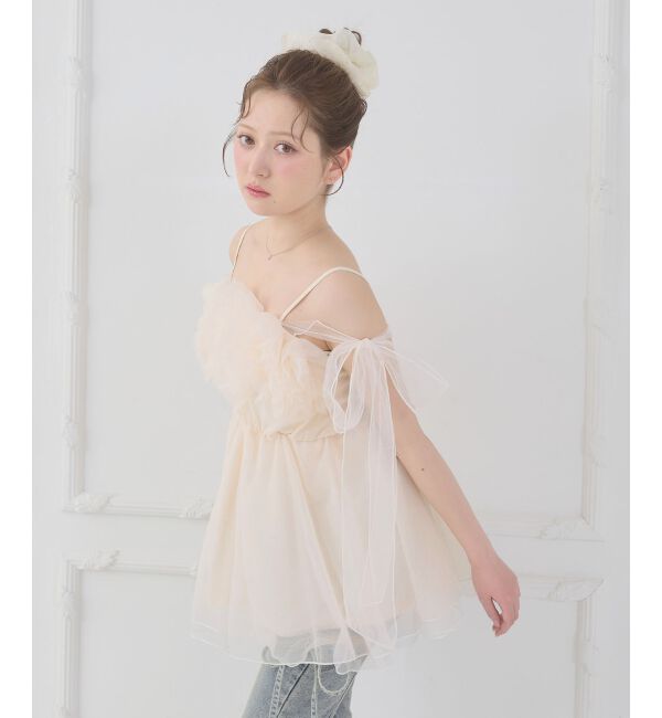  「ショルダーリボンフリルビスチェ」|キャミソール|