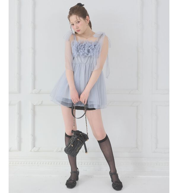  「ショルダーリボンフリルビスチェ」|キャミソール|