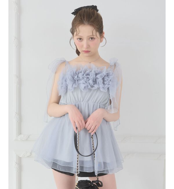  「ショルダーリボンフリルビスチェ」|キャミソール|