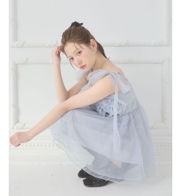  「ショルダーリボンフリルビスチェ」|キャミソール|