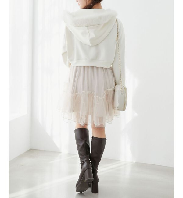  「パールチェーンチュールミニワンピ」|ワンピース|