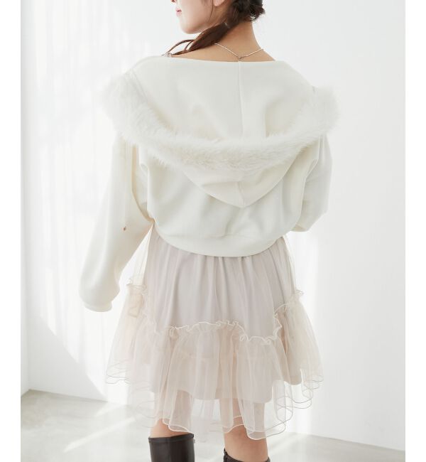  「パールチェーンチュールミニワンピ」|ワンピース|