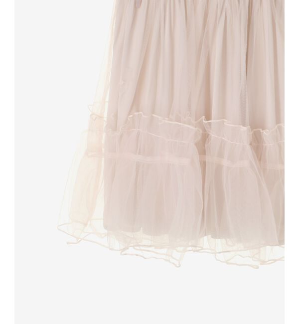  「パールチェーンチュールミニワンピ」|ワンピース|