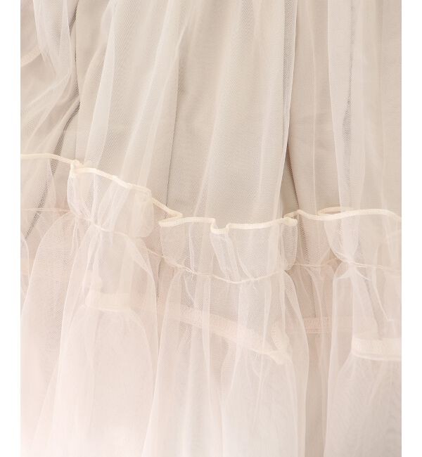  「パールチェーンチュールミニワンピ」|ワンピース|