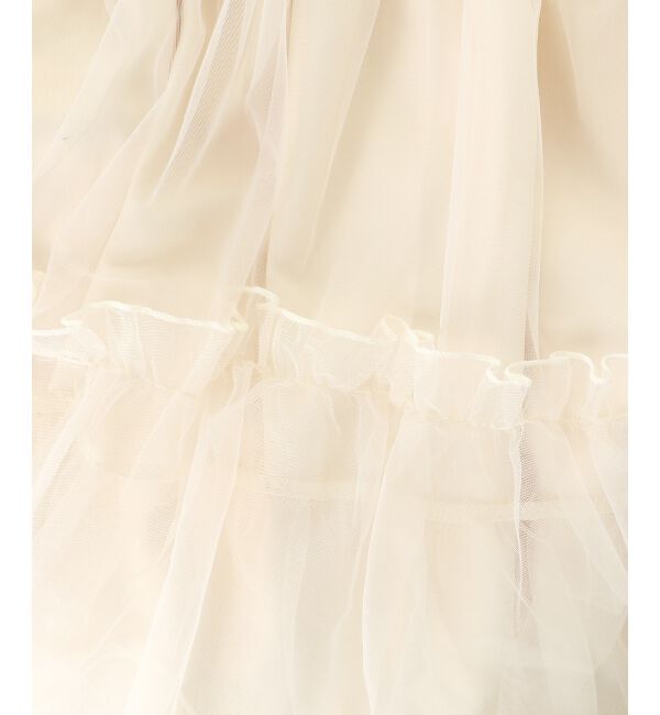  「パールチェーンチュールミニワンピ」|ワンピース|