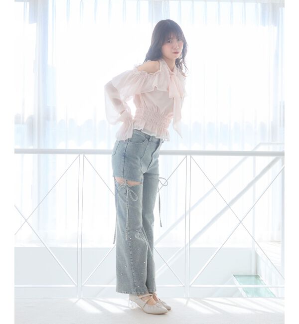  「アメスリフリルリボンブラウス」|シャツ・ブラウス|