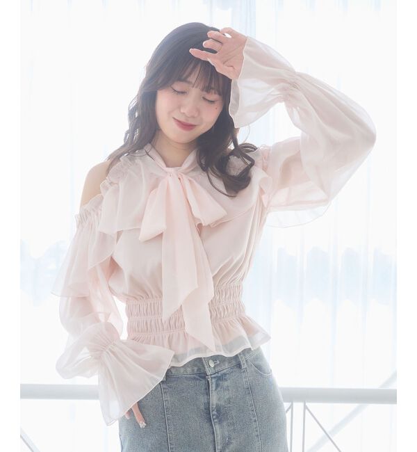  「アメスリフリルリボンブラウス」|シャツ・ブラウス|