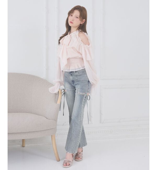  「アメスリフリルリボンブラウス」|シャツ・ブラウス|