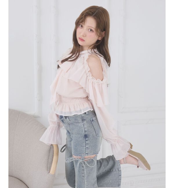  「アメスリフリルリボンブラウス」|シャツ・ブラウス|