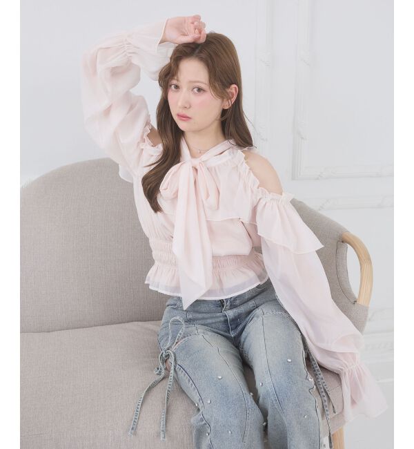  「アメスリフリルリボンブラウス」|シャツ・ブラウス|