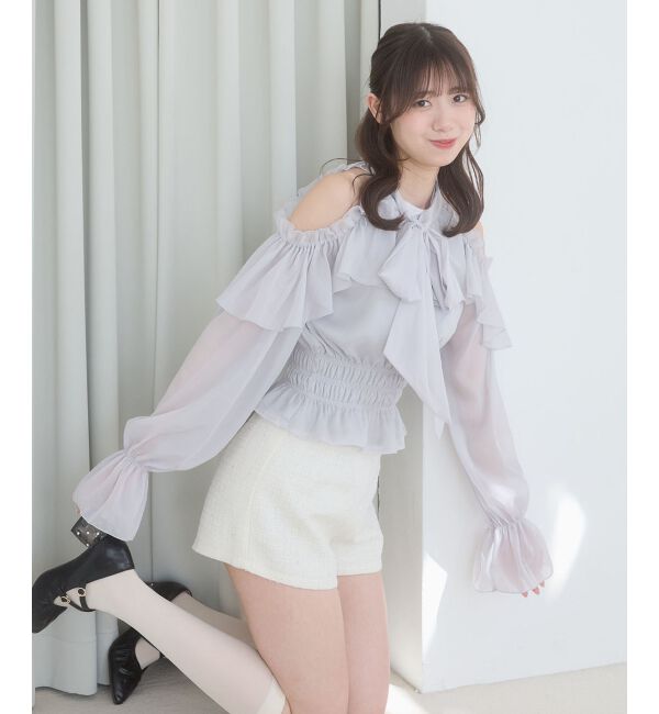  「アメスリフリルリボンブラウス」|シャツ・ブラウス|
