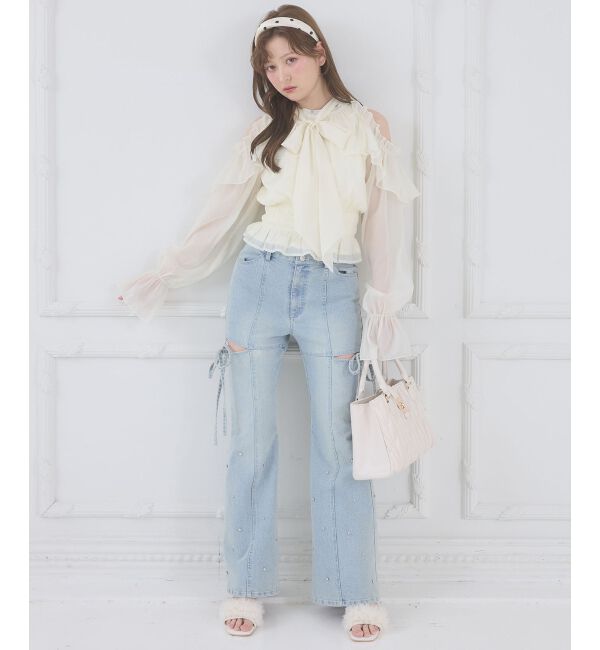  「アメスリフリルリボンブラウス」|シャツ・ブラウス|