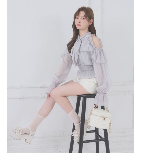  「アメスリフリルリボンブラウス」|シャツ・ブラウス|