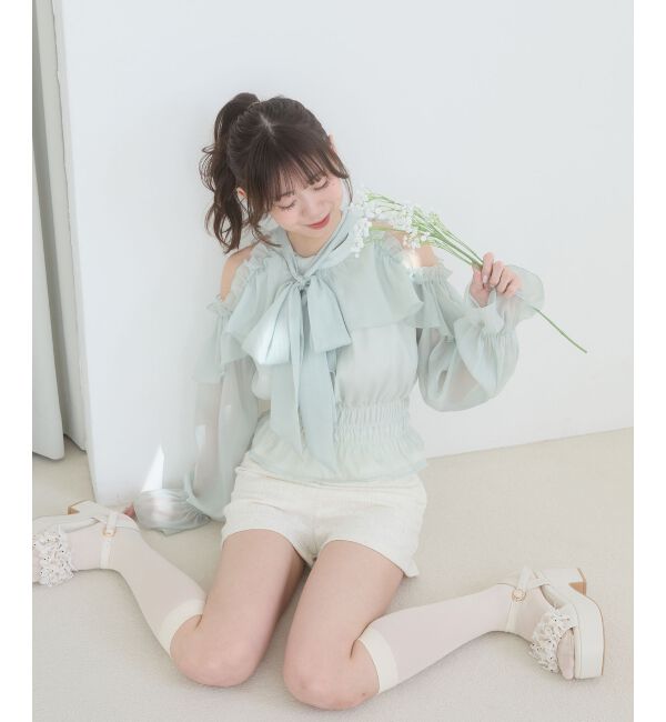  「アメスリフリルリボンブラウス」|シャツ・ブラウス|