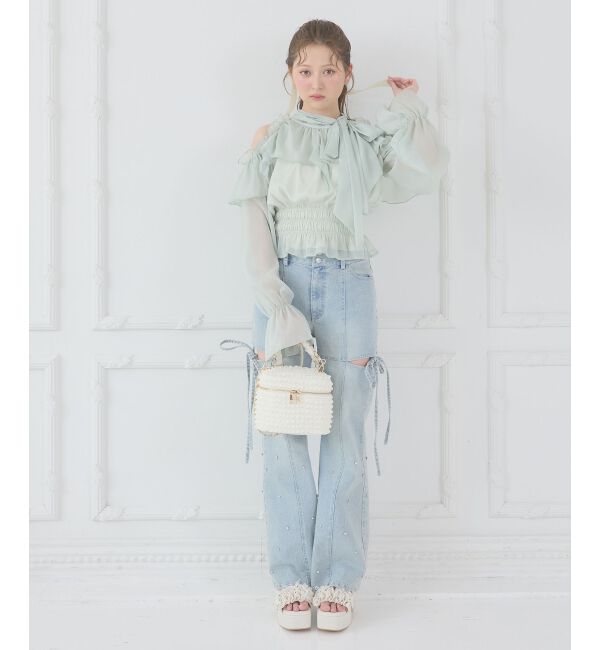  「アメスリフリルリボンブラウス」|シャツ・ブラウス|