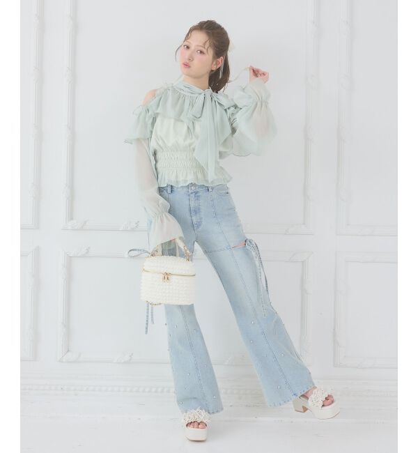 「アメスリフリルリボンブラウス」|シャツ・ブラウス|