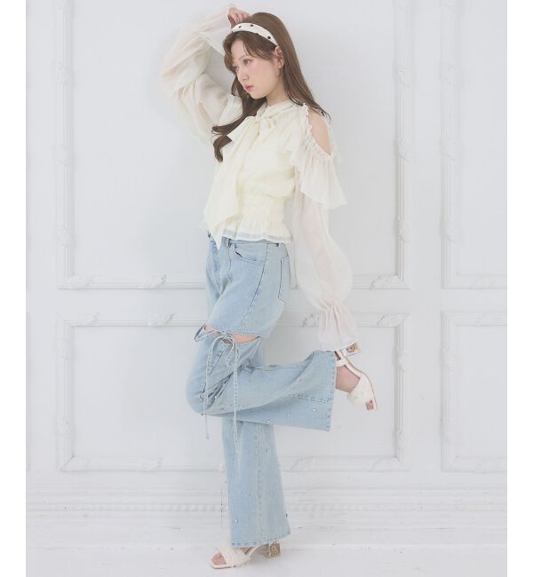  「アメスリフリルリボンブラウス」|シャツ・ブラウス|