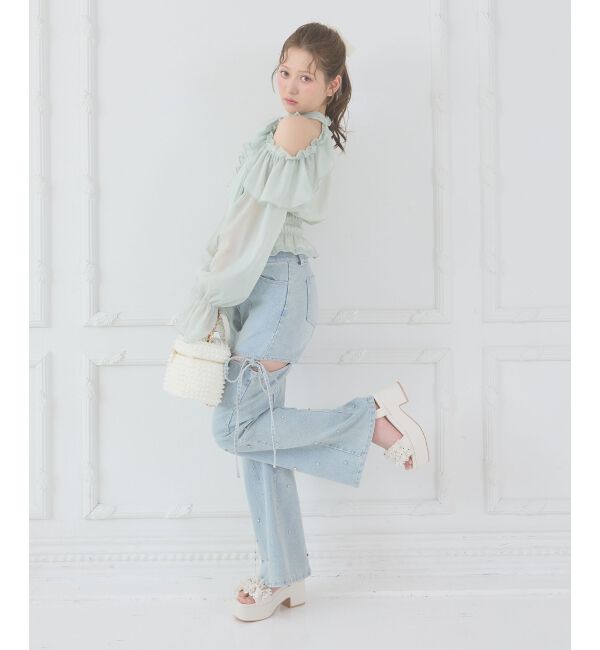  「アメスリフリルリボンブラウス」|シャツ・ブラウス|