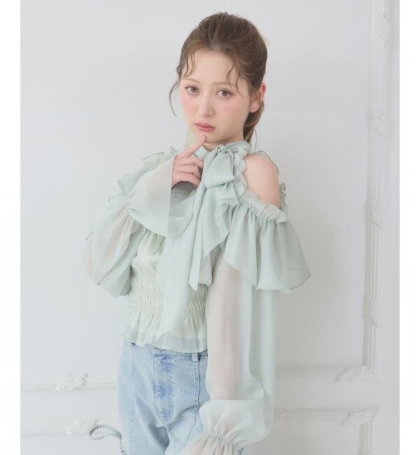  「アメスリフリルリボンブラウス」|シャツ・ブラウス|