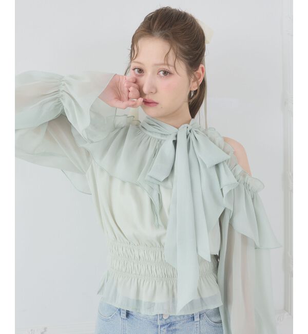  「アメスリフリルリボンブラウス」|シャツ・ブラウス|