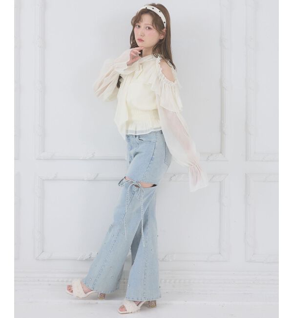  「アメスリフリルリボンブラウス」|シャツ・ブラウス|